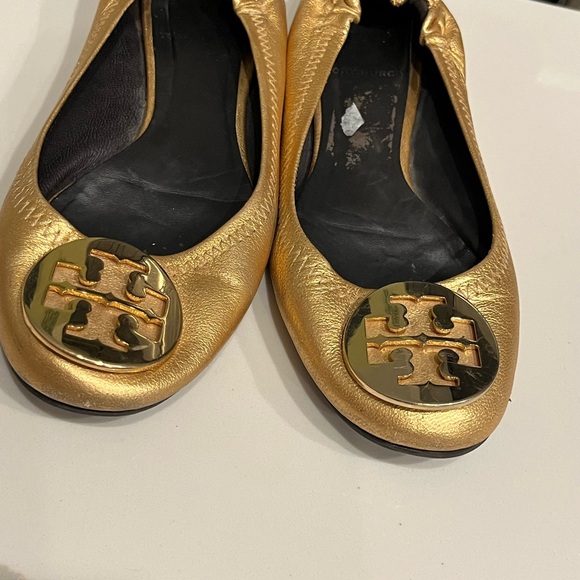 Tory Burch, gold ballet flats - Picture 4 of 10
